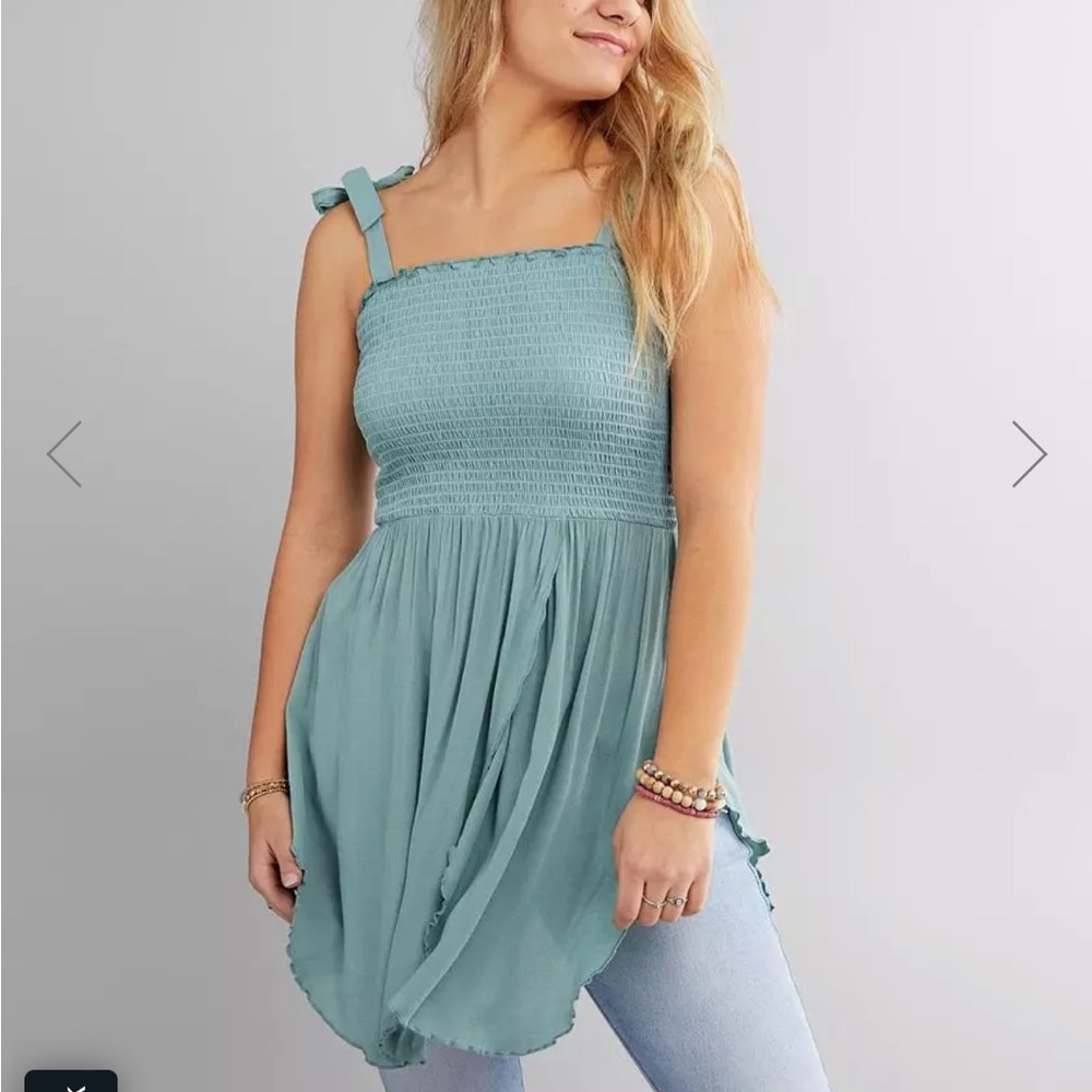 Buckle White Crow Rosita Smocked Tunic Tank Top